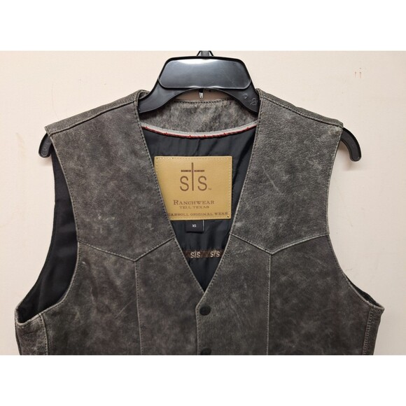STS Ranchwear Vest Mens Xs The Western Leather Cowboy Concealed Carry - Picture 4 of 6